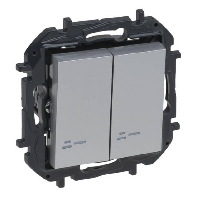 Niloé Step kettős váltókapcsoló jelzőfénnyel, alumínium 