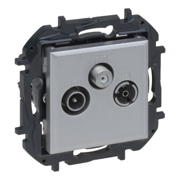 Niloé Step TV-R-SAT átmenő aljzat (14 dB), alumínium 