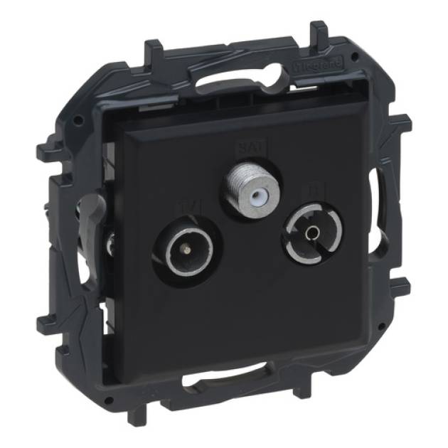 Niloé Step TV-R-SAT átmenő aljzat (14 dB), fekete 