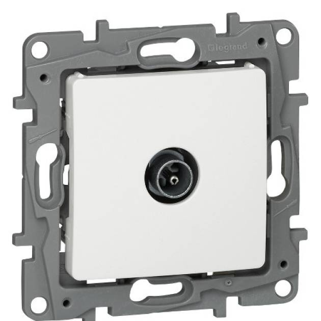 Niloé TV aljzat, "F" típus, végzáró (1 dB), fehér 