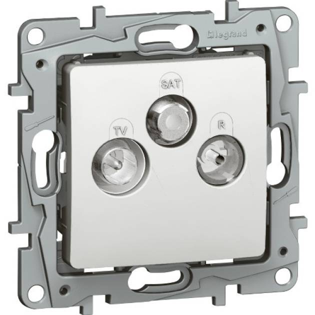 Niloé TV-RD-SAT aljzat átmenő (14dB), fehér 