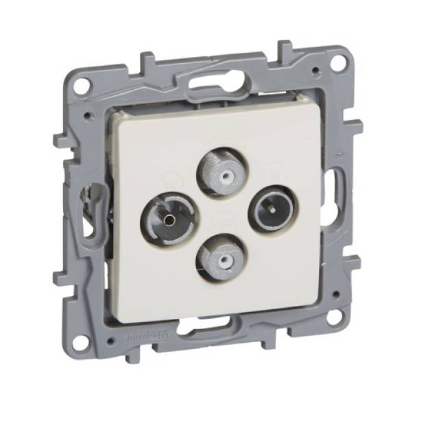 Niloé TV-RD-SAT-SAT csillagpontos aljzat, végzáró (1,5 dB), bézs 