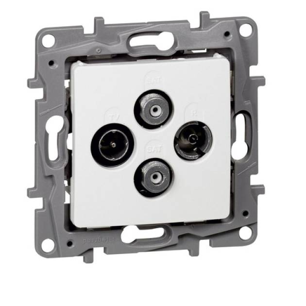 Niloé TV-RD-SAT-SAT csillagpontos aljzat, végzáró (1,5 dB), fehér 