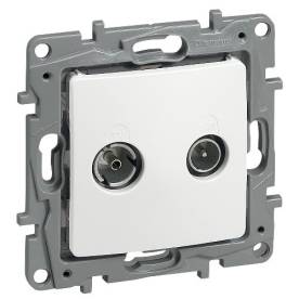 Niloé TV-SAT csillagpontos aljzat, végzáró (1 dB), fehér