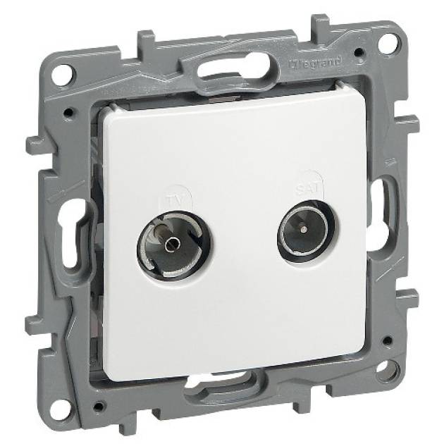 Niloé TV-SAT csillagpontos aljzat, végzáró (1 dB), fehér 