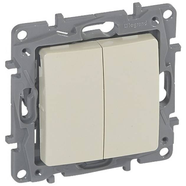 Niloé váltókapcsoló 10 AX + nyomó 6 A - 250 V±, bézs 