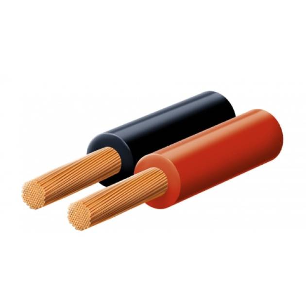 SAL KLS 1 hangszóróvezeték, piros-fekete, 2 x 1 mm2, 0,15 mm elemi szál, 100 m/ 