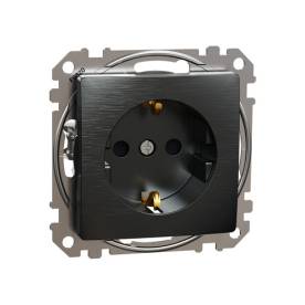 SEDNA 2P+F csatlakozóaljzat biztonsági zsaluval, rugós bekötés, 16A, szálcsiszol