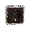 SEDNA 2P+F csatlakozóaljzat biztonsági zsaluval, rugós bekötés, 16A, wenge 