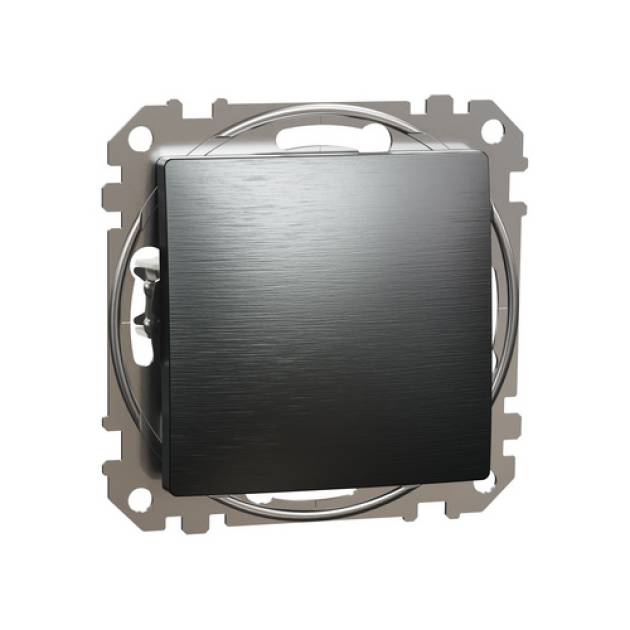 SEDNA Egypólusú kapcsoló, rugós bekötés, 10AX, (101), szálcsiszolt titánium 