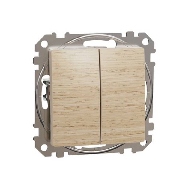 SEDNA Kettős váltókapcsoló, rugós bekötés, 10AX, (106+6), nyír 