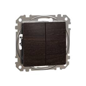 SEDNA Kettős váltókapcsoló, rugós bekötés, 10AX, (106+6), wenge