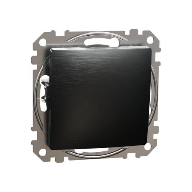 SEDNA Váltókapcsoló, rugós bekötés, 10AX, (106), szálcsiszolt titánium 