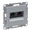 Suno 2xRJ45 Cat.6A UTP aljzat, alumínium 