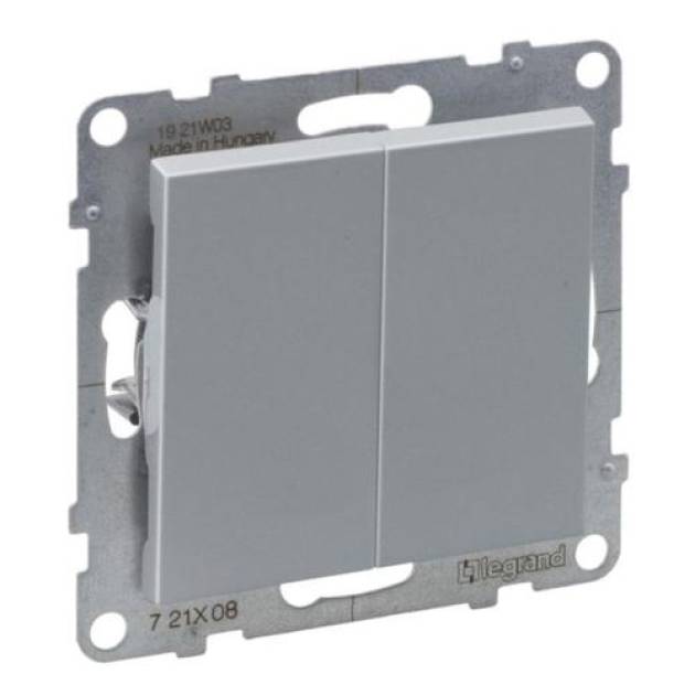 Suno kettős váltókapcsoló 10AX, alumínium 