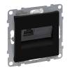Suno RJ45 Cat.6 STP aljzat, fekete 