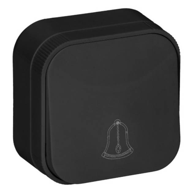 TODO IP20 falon kívüli egypólusú nyomó, 6A - 250 V~ fekete 