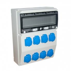 TP Electric ipari doboz szerelt 300x400mm, IP44, 8x(2P+F)