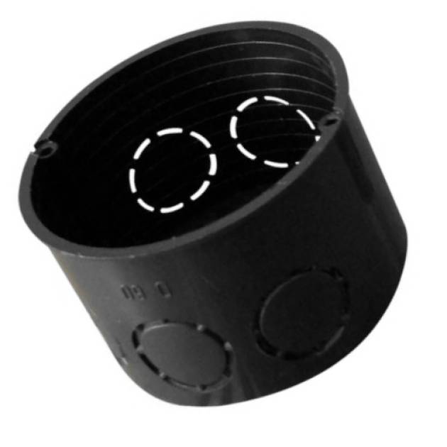 Tracon Szerelvénydoboz átm.: 65mm 40mm mély perforált fekete 62×40mm D60 