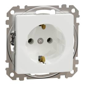 ÚJ SEDNA 2P+F csatlakozóaljzat, rugós bekötés, 16A, fehér