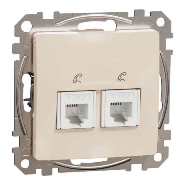 ÚJ SEDNA 2xRJ11 aljzat, bézs 