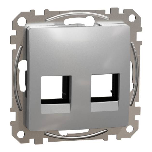 ÚJ SEDNA 2xRJ45 adapter, AMP, MOLEX, KELINE betétekhez, alumínium 