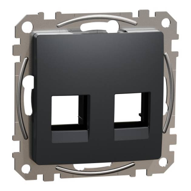 ÚJ SEDNA 2xRJ45 adapter, AMP, MOLEX, KELINE betétekhez, antracit 