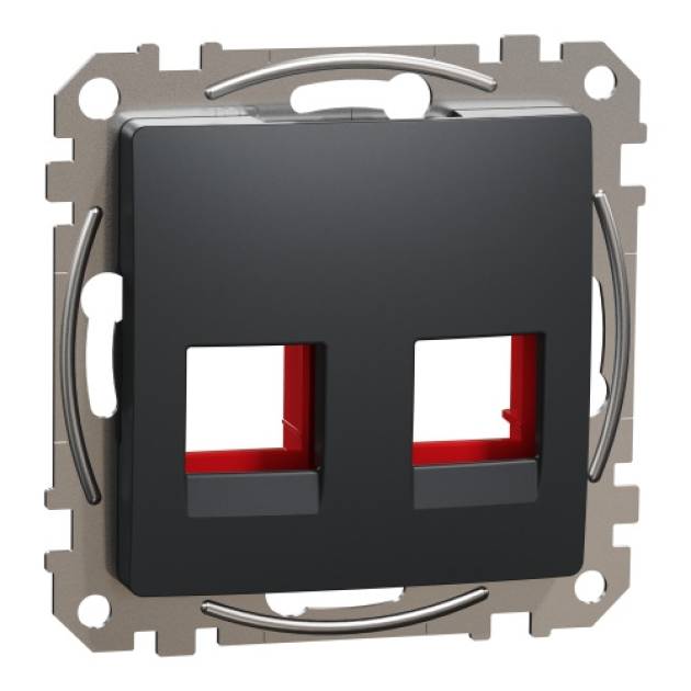 ÚJ SEDNA 2xRJ45 adapter, KRONE betétekhez, antracit 