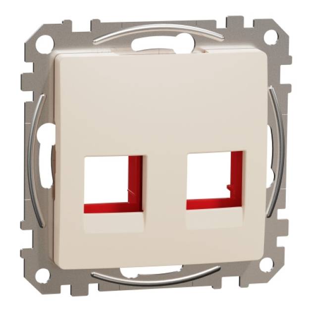 ÚJ SEDNA 2xRJ45 adapter, KRONE betétekhez, bézs 