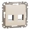ÚJ SEDNA 2xRJ45 adapter, RDM betétekhez, bézs 
