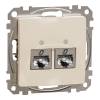 ÚJ SEDNA 2xRJ45 Cat6 STP aljzat, bézs 