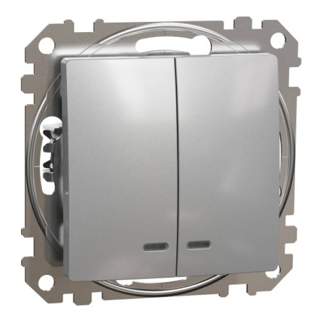 ÚJ SEDNA Csillárkapcsoló, kék jelzőfénnyel, 10AX, alumínium 