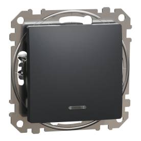 ÚJ SEDNA Egypólusú kapcsoló, EF, 10AX, antracit