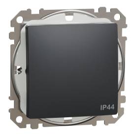 ÚJ SEDNA Egypólusú kapcsoló, rugós bekötés, 10AX, IP44, antracit