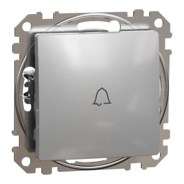 ÚJ SEDNA Egypólusú nyomó csengőjellel, rugós bekötés, 10A, alumínium 