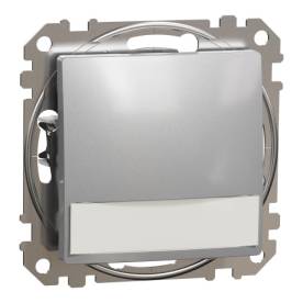 ÚJ SEDNA Egypólusú nyomó, kék jelzőfénnyel, cimketartóval, rugós bekötés, 12V, a