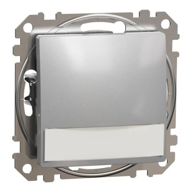 ÚJ SEDNA Egypólusú nyomó, kék jelzőfénnyel, cimketartóval, rugós bekötés, 12V, a 