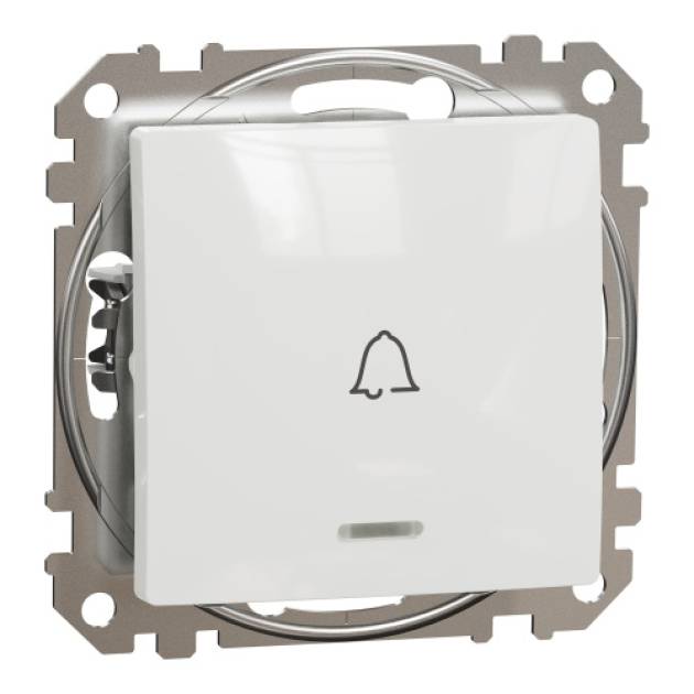 ÚJ SEDNA Egypólusú nyomó, kék jelzőfénnyel, csengőjellel, rugós bekötés, 10A, fe 