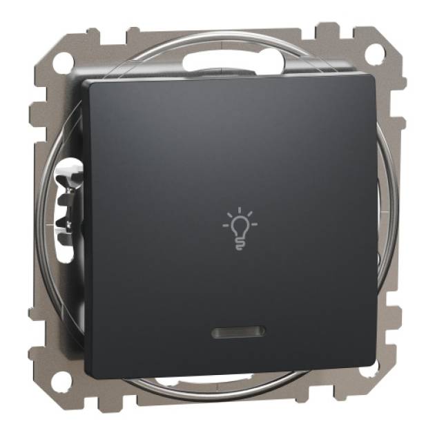 ÚJ SEDNA Egypólusú nyomó, kék jelzőfénnyel, lámpajellel, rugós bekötés, 10A, ant 