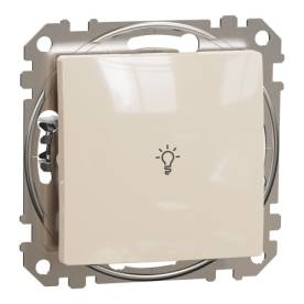 ÚJ SEDNA Egypólusú nyomó lámpajellel, rugós bekötés, 10A, bézs