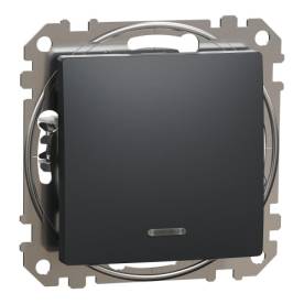 ÚJ SEDNA Keresztkapcsoló, kék jelzőfénnyel, 10AX, antracit