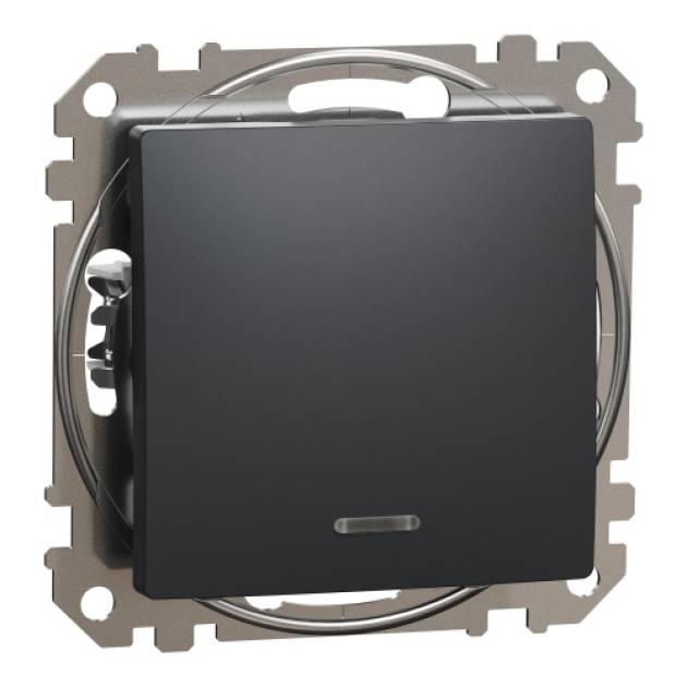 ÚJ SEDNA Keresztkapcsoló, kék jelzőfénnyel, 10AX, antracit 