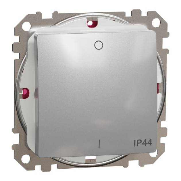 ÚJ SEDNA Kétpólusú kapcsoló, rugós bekötés, 10AX, IP44, alumínium 