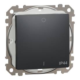 ÚJ SEDNA Kétpólusú kapcsoló, rugós bekötés, 10AX, IP44, antracit