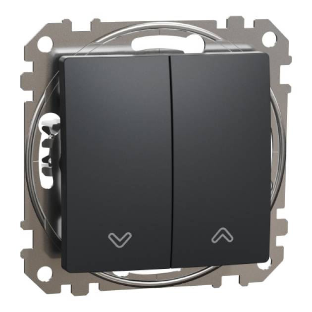 ÚJ SEDNA Redőnykapcsoló, rugós bekötés, 10AX, antracit 