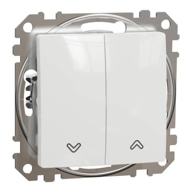 ÚJ SEDNA Redőnykapcsoló, rugós bekötés, 10AX, fehér 