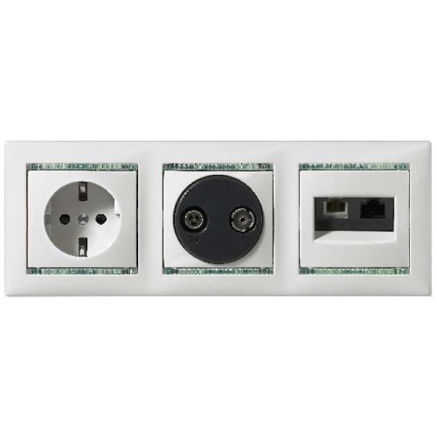 Valena 2P+F csatlakozóaljzat biztonsági zsaluval, elefántcsont 