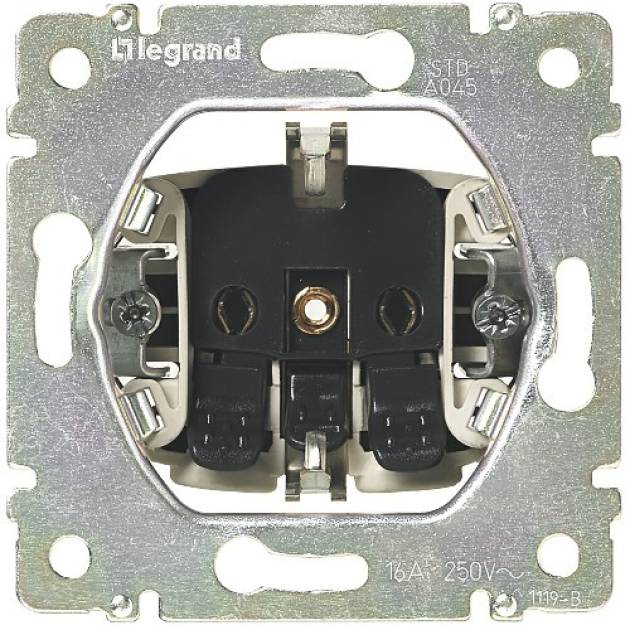 Valena 2P+F csatlakozóaljzat biztonsági zsaluval, rugós bekötéssel, fehér 
