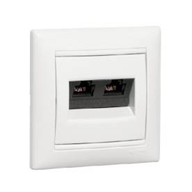 Valena 2xRJ45 LCS2 Cat6 UTP aljzat, elefántcsont