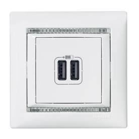 Valena 2xUSB töltő aljzat, 1500 mA, fehér